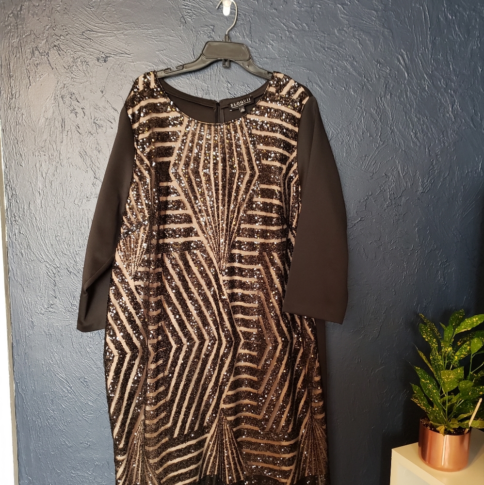 Eloquii Black Sequined Cocktail Dress size 26